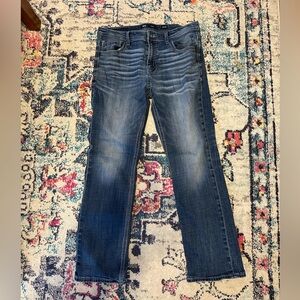 BKE Men's Dark Blue Straight Jeans